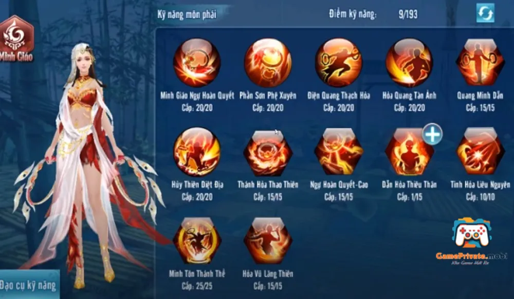 Cách tăng skill Minh Giáo Trong Game VLTL Mobile